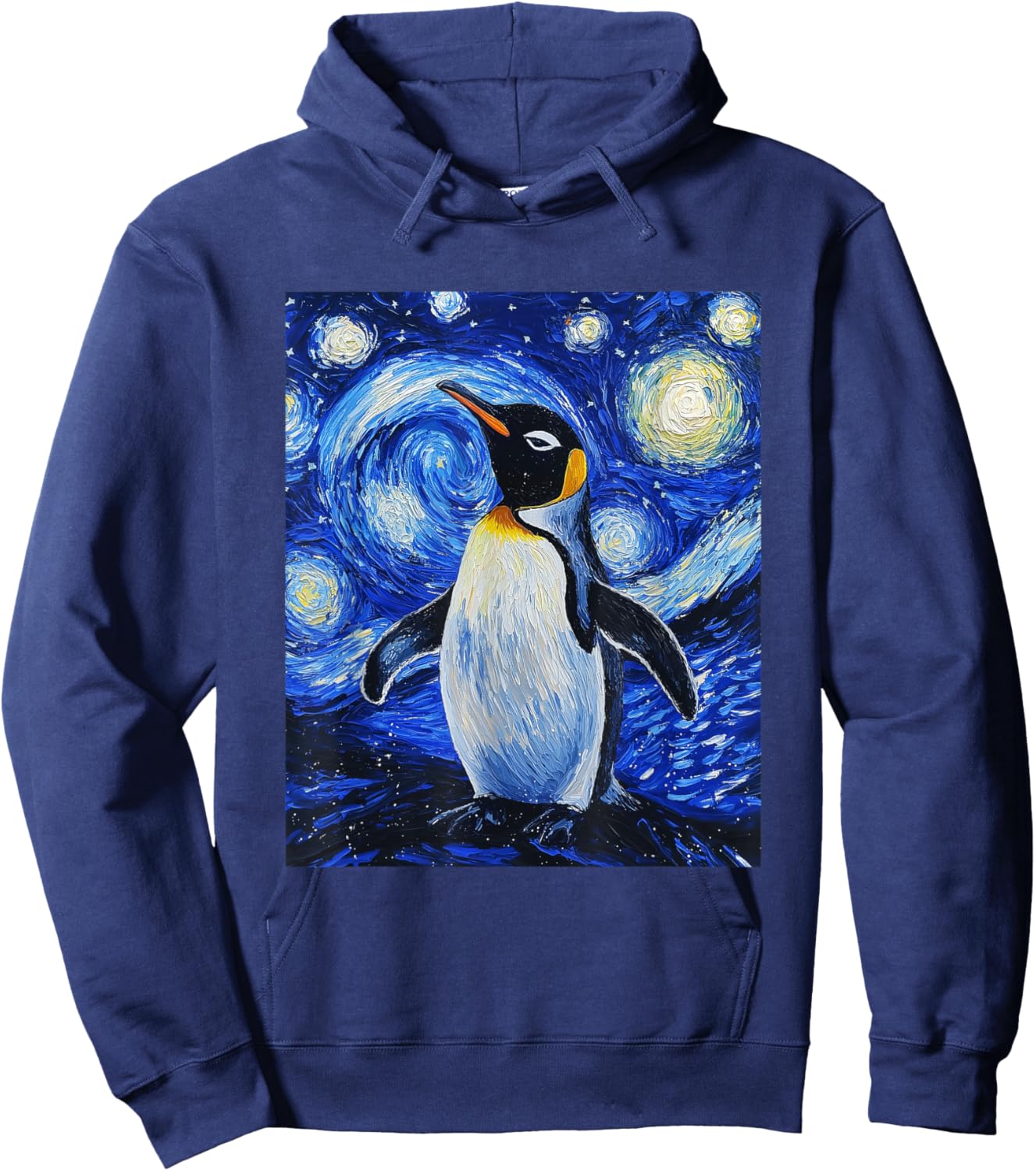 Penguin Bird - Van Gogh Style - Starry Night Hoodie - Hoodie | Navy