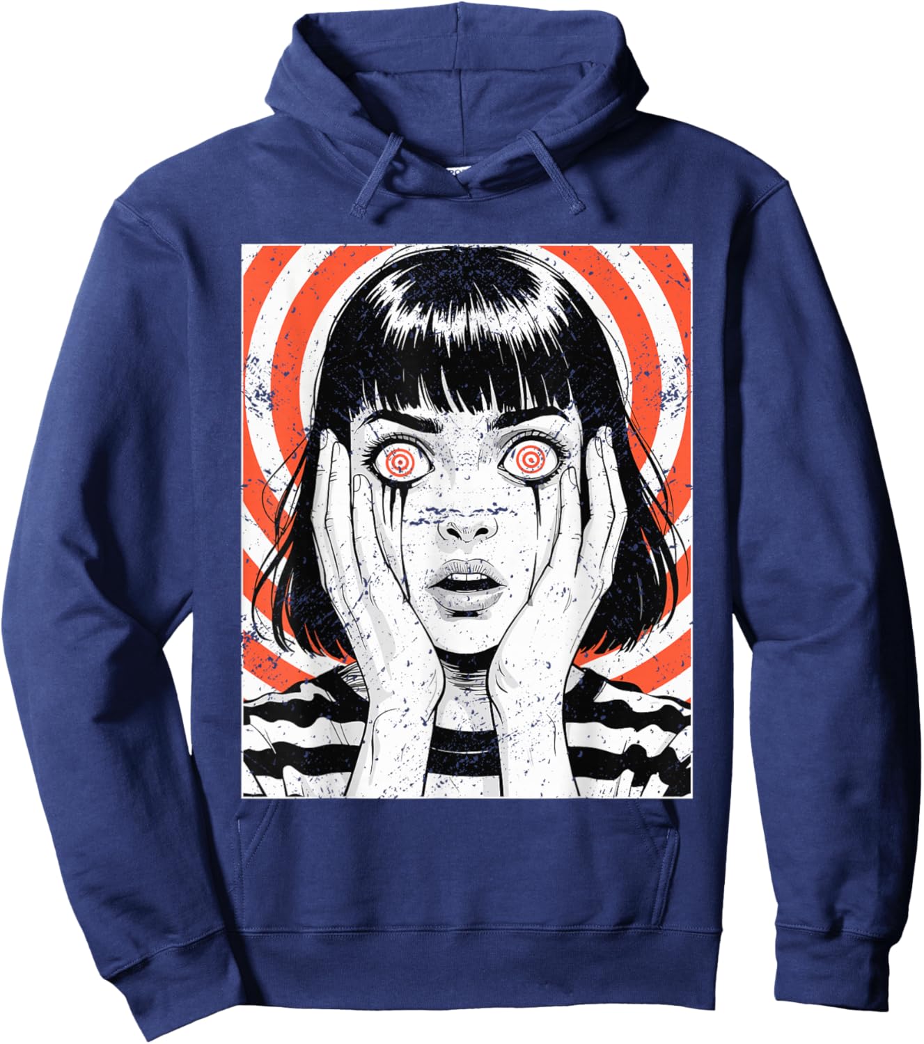 Horror Anime Girl Japanese Creepy Kawaii Goth Hoodie - Hoodie | Navy