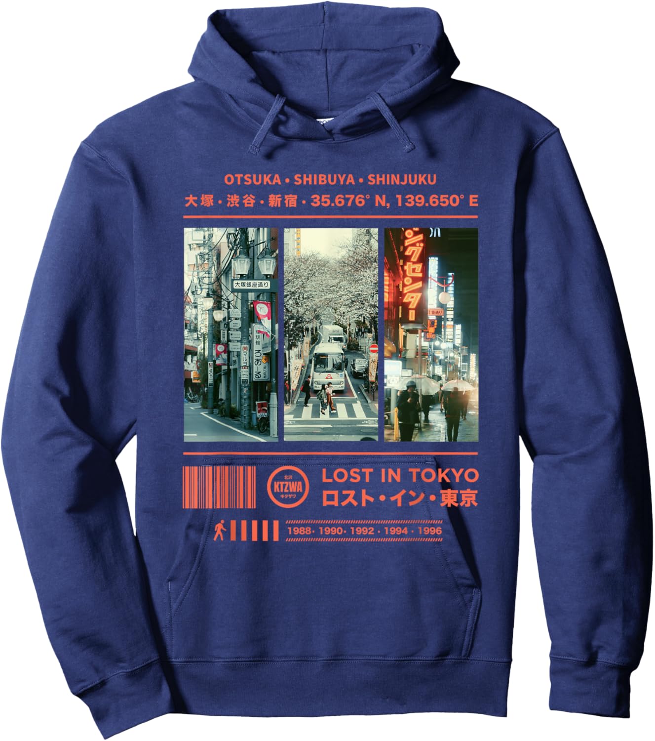 Japanese Tokyo Cyberpunk Art Streetwear Retro Hoodie - Hoodie | Navy
