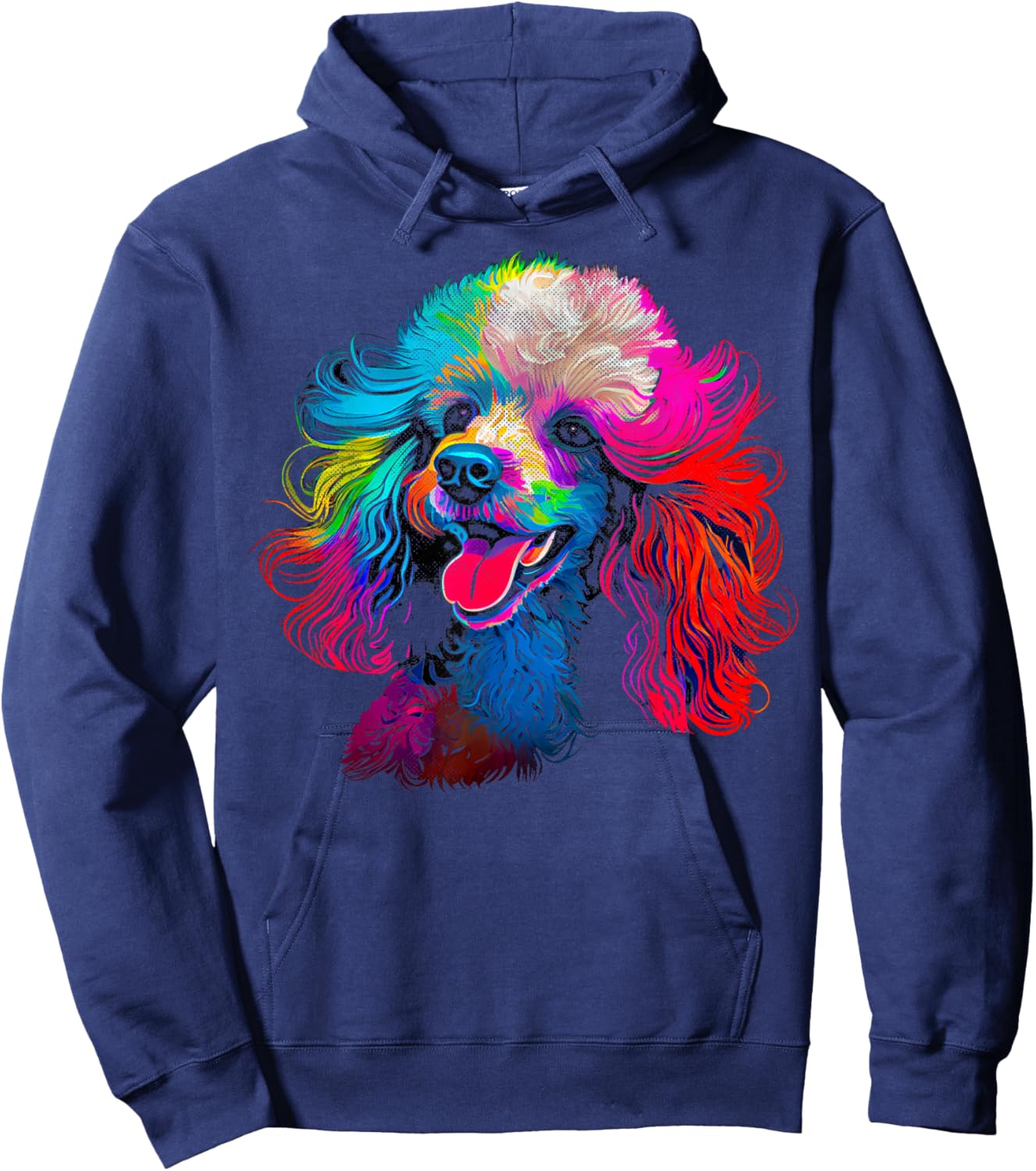 A Poodle Face Dog Black Hoodie - Hoodie | Navy