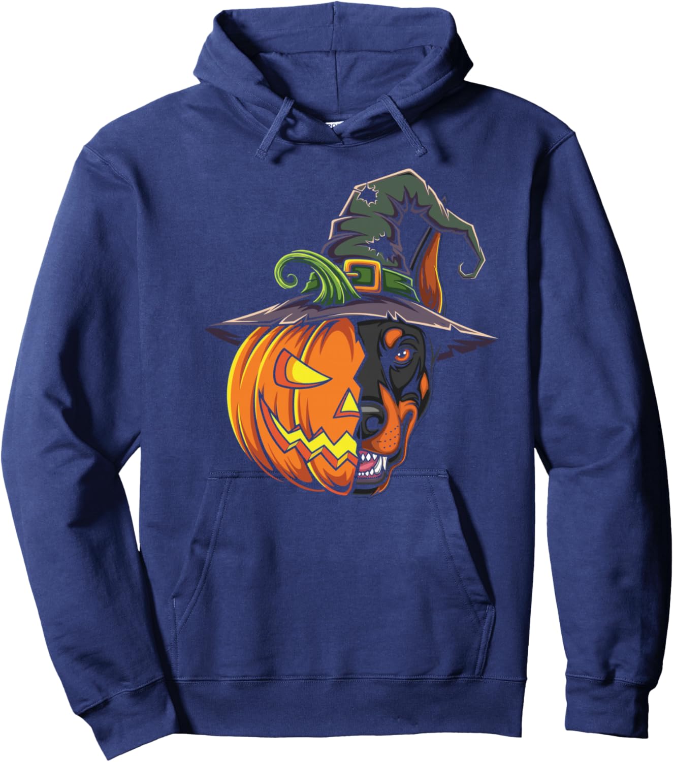 Doberman Pinscher Jack O Lantern Halloween Kids Hoodie - Hoodie | Navy