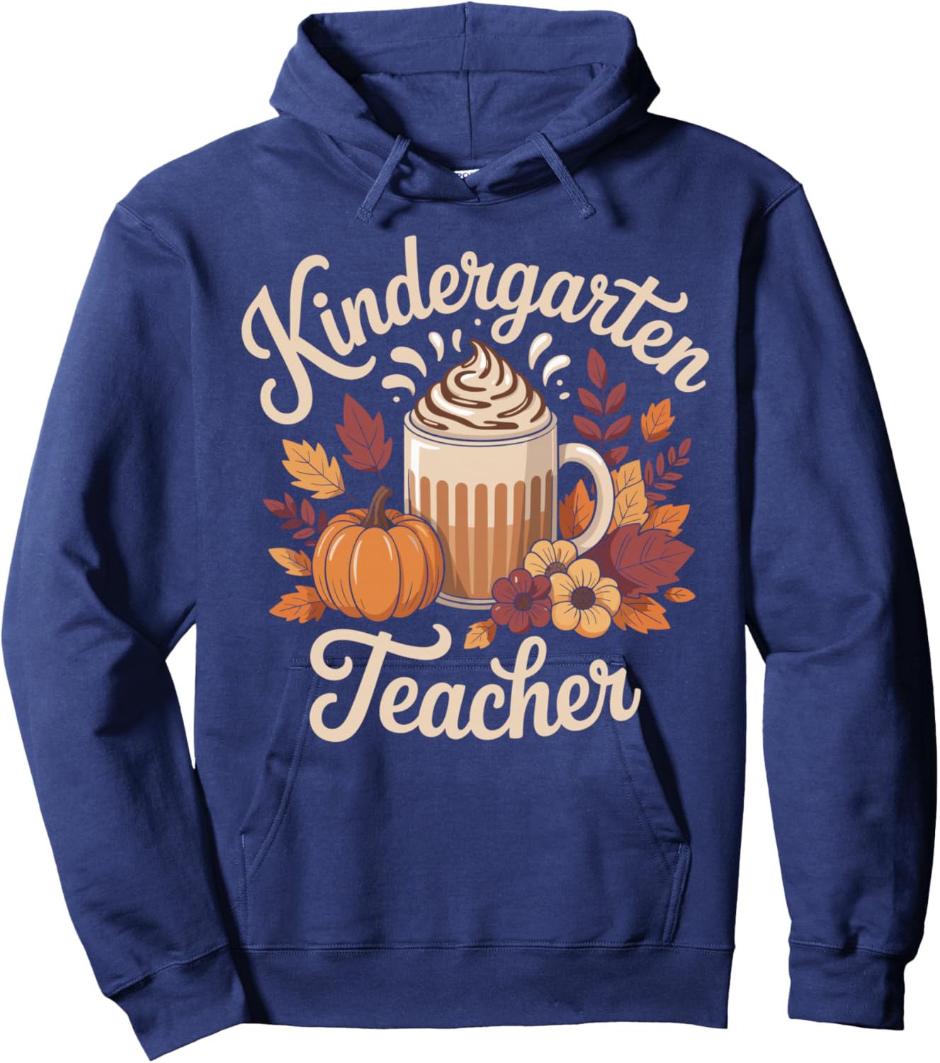 Fall Kindergarten Teacher Autumn Hoodie - Hoodie | Navy
