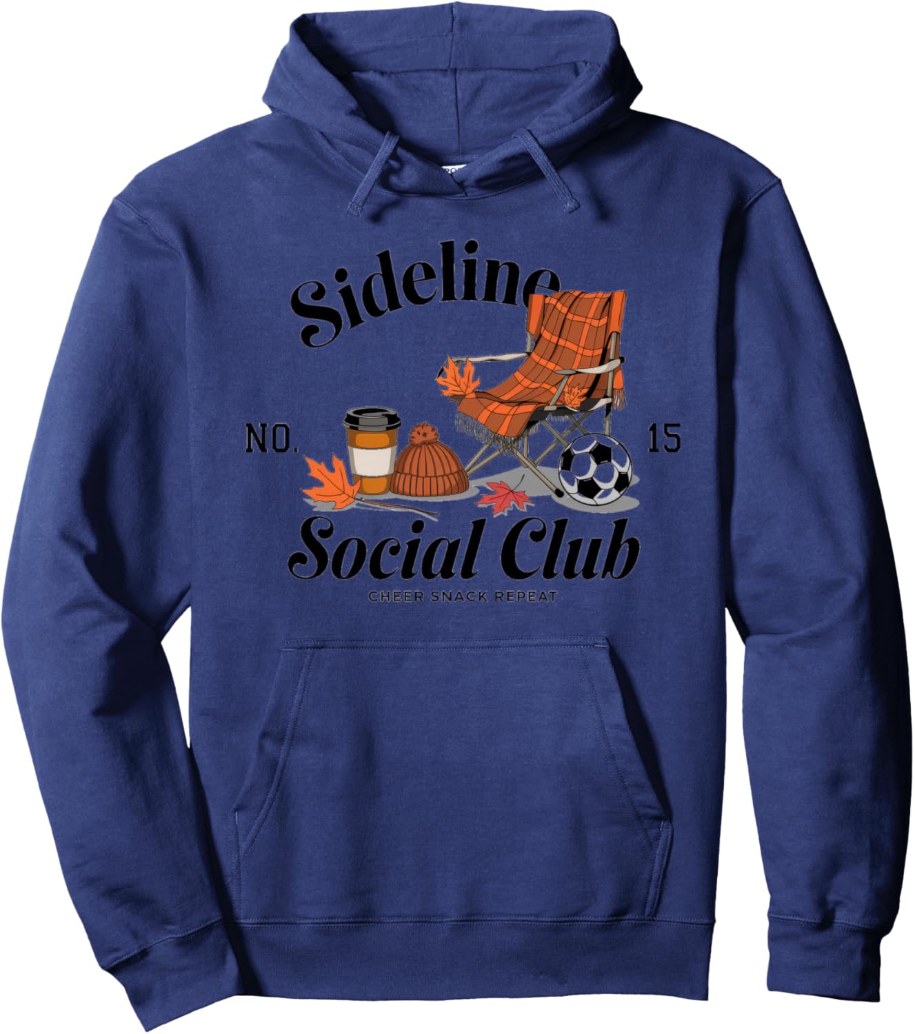 Women Sideline Social Club Soccer Mom Game Day Hoodie - Hoodie | Navy