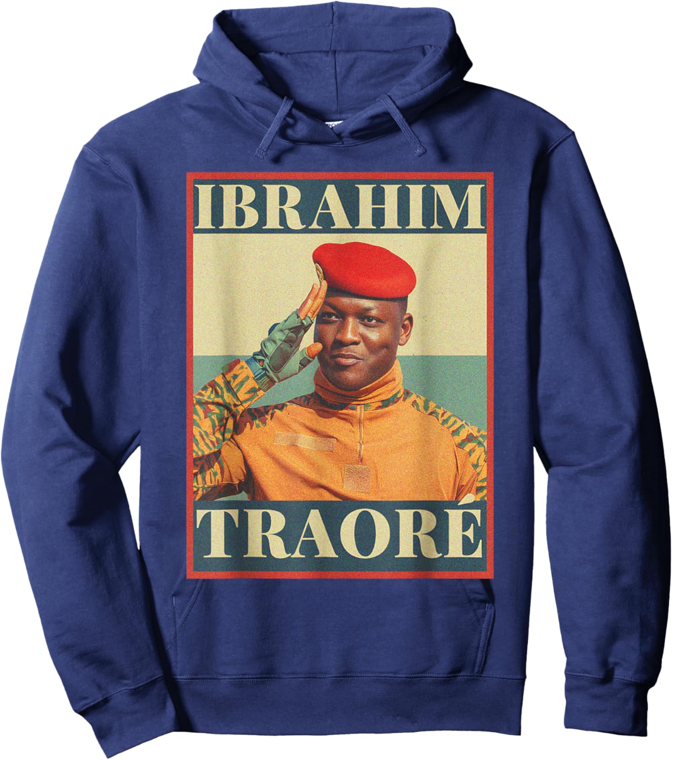 Jamaica Loves Traore' Captain Ibrahim Traore Hoodie - Hoodie | Navy