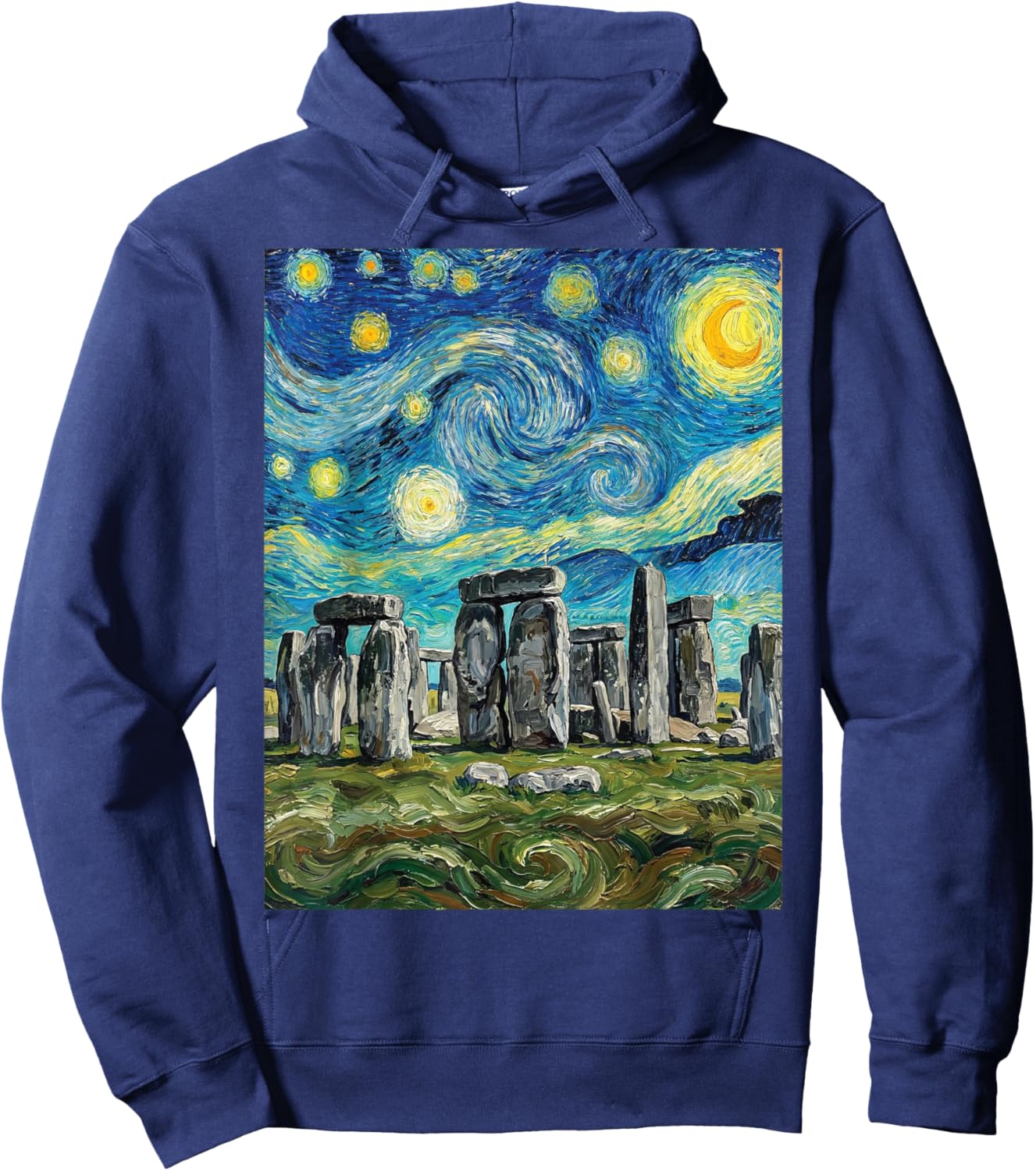 Stonehenge Starry Night Style Hoodie - Hoodie | Navy
