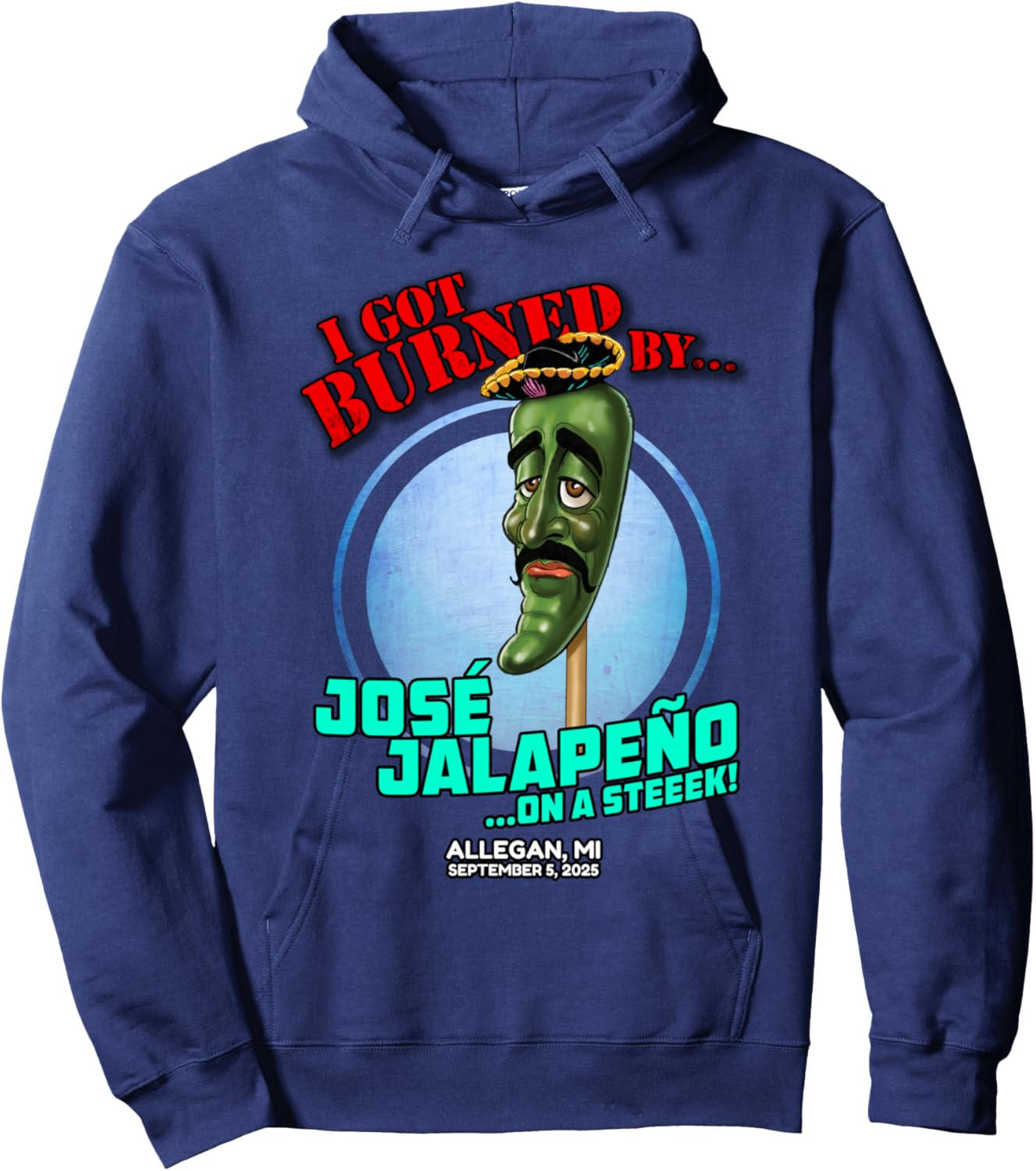 Jose Jalapeno On A Stick Allegan, MI (2025) Hoodie - Hoodie | Navy
