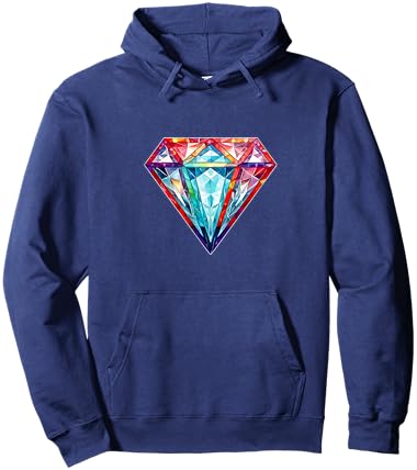Diamond Black Black Men's Cool Shirts Hoodie - Hoodie | Navy