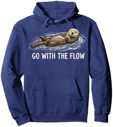 Go with The Flow Sea Otter Hoodie - Hoodie | Navy