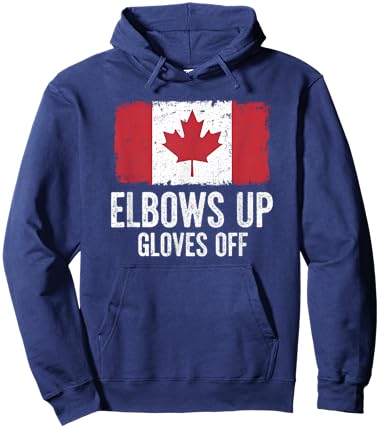 Elbows Up Gloves Off Canadian Flag Pro Canada Hoodie - Hoodie | Navy