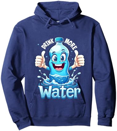 DRINK MORE Water Hydration Fun Hoodie - Hoodie | Navy