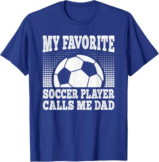 My Favorite Soccer Player Calls Me Dad Vintage Soccer Men T-Shirt - T-Shirt | Royal
