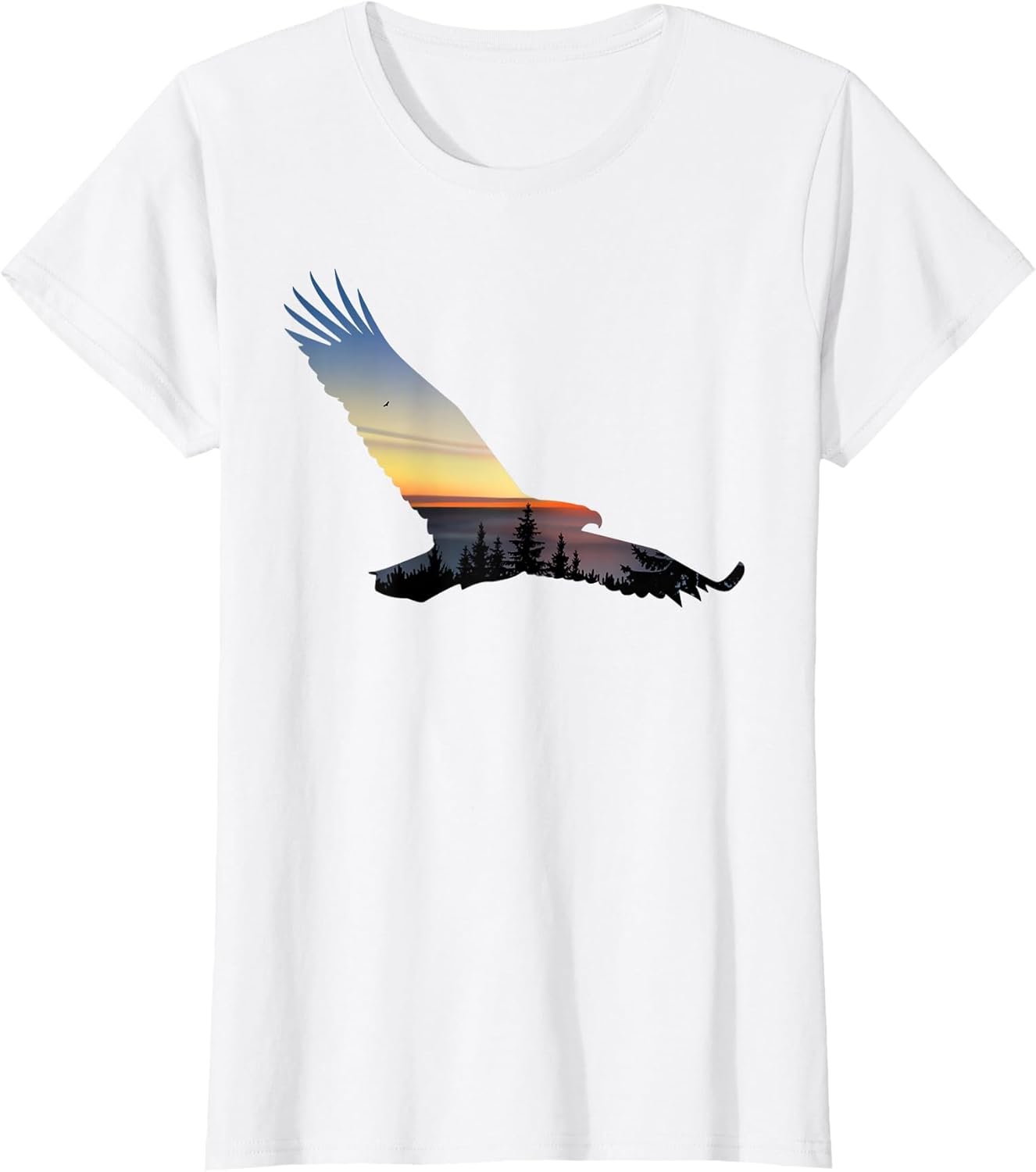 Lovely Flying Eagle Trippy Forest Sky Silhouette