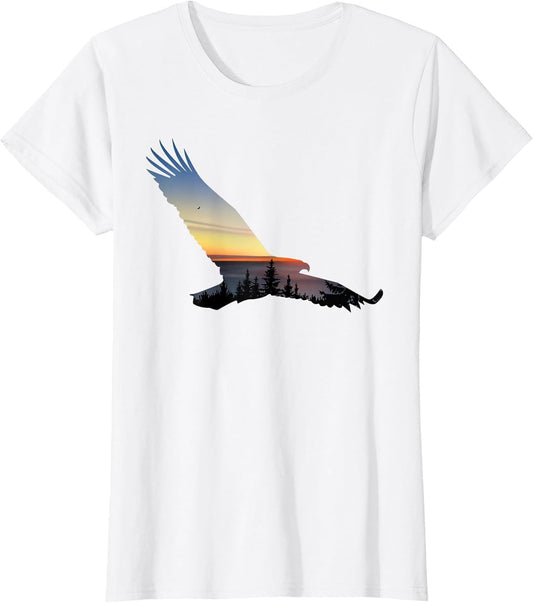 Lovely Flying Eagle Trippy Forest Sky Silhouette