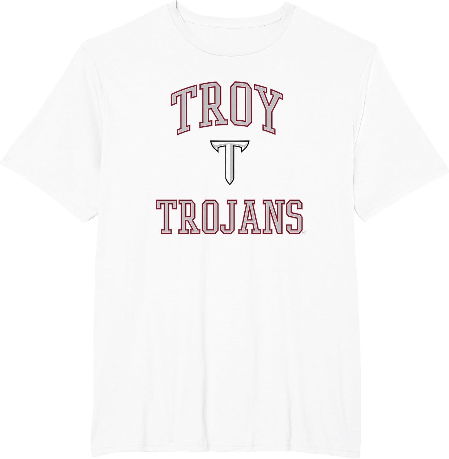Troy Trojans Logo White Officially Licensed