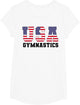 Gymnast Gymnastics USA American Flag 4th of July Girls Boys