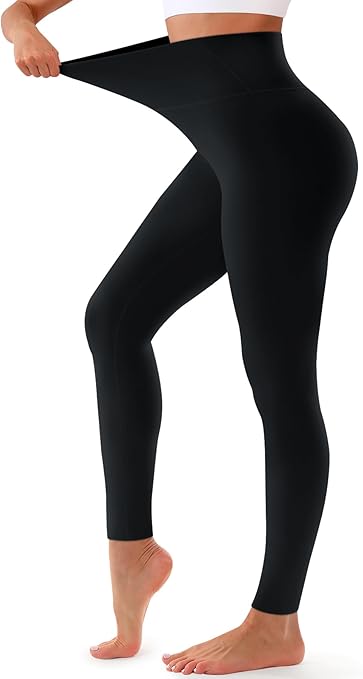 Bluemaple High Waisted Leggings - Tummy Control Pants Non See Through Workout Soft Yoga Pants for Running Plus Size