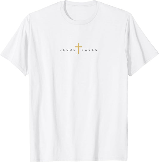 Jesus Saves Cross Gold Thin Christian Jesus White 33andme