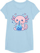 Kawaii Axolotl Drinking Boba Tea Cute Bubble Tea