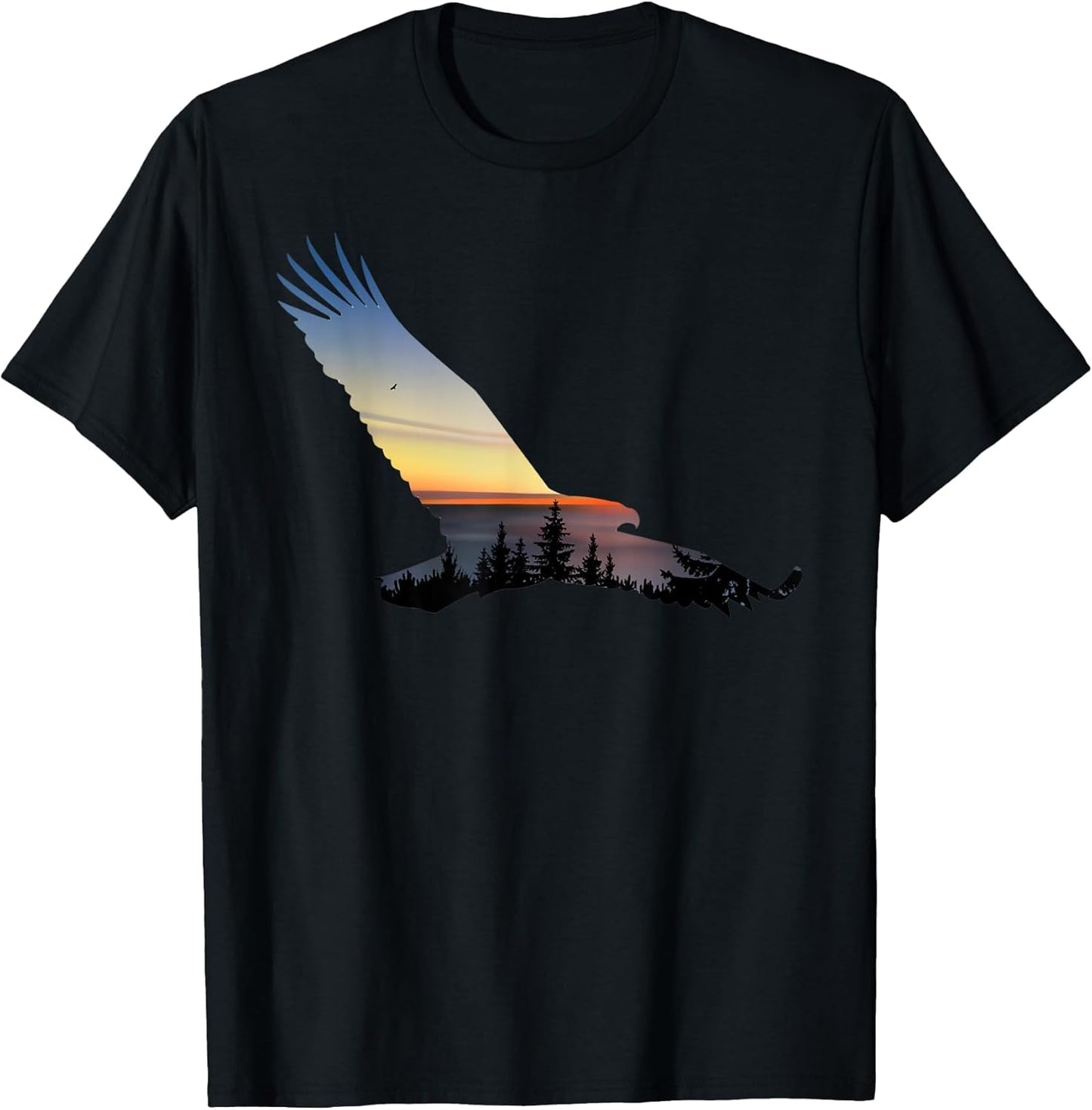 Lovely Flying Eagle Trippy Forest Sky Silhouette