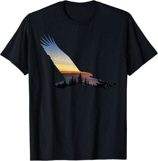 Lovely Flying Eagle Trippy Forest Sky Silhouette
