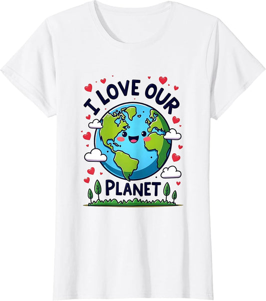 I Love Our Planet Earth Day Graphic Design