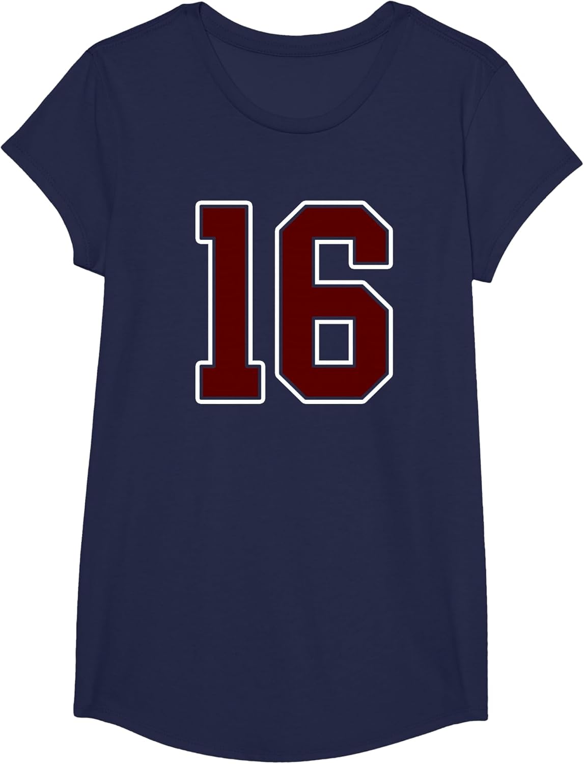 Maroon and White Number 16 Jersey Player Uniform #16 Fan