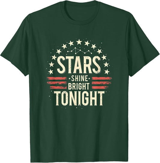 Stars Shine Bright Tonight American Flag Design