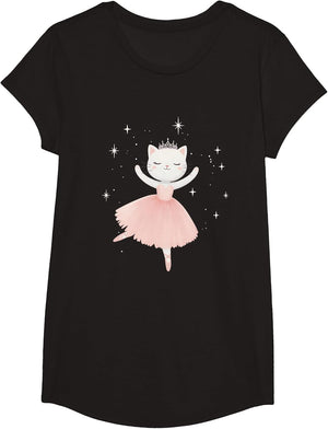 Ballerina Cat Princess Shirt Ballet Dance Toddlers Girls