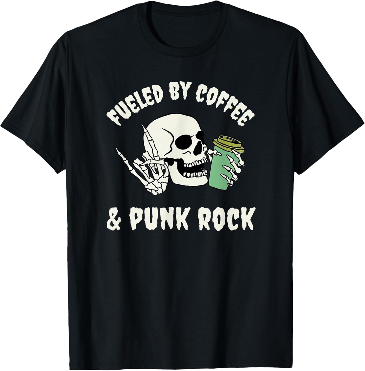 Fueled by Coffee and Punk Rock Funny Goth Skeleton Gothic