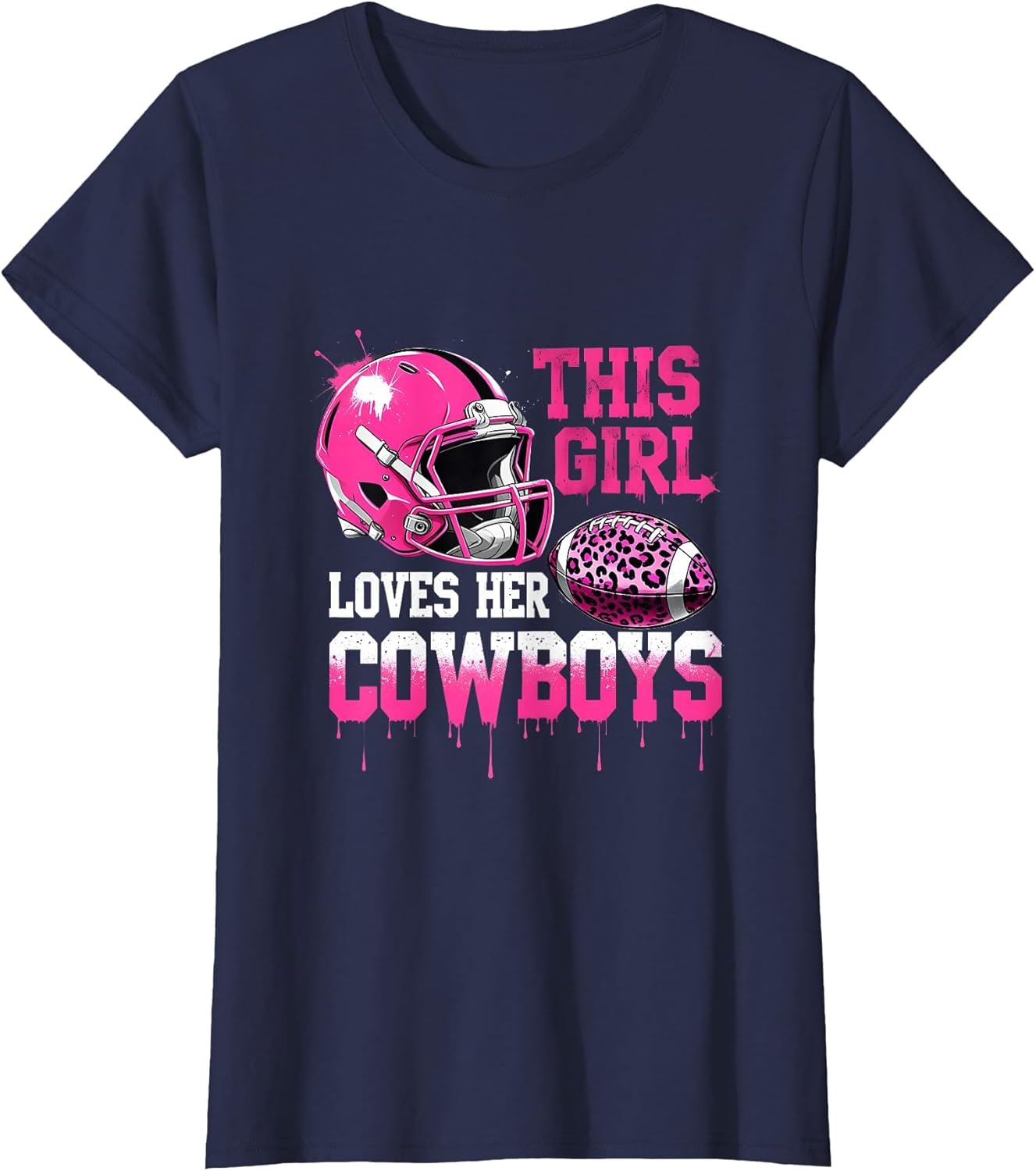 This Girl Loves Her Cowboys Football Leopard Pink Helmet