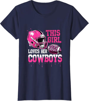 This Girl Loves Her Cowboys Football Leopard Pink Helmet