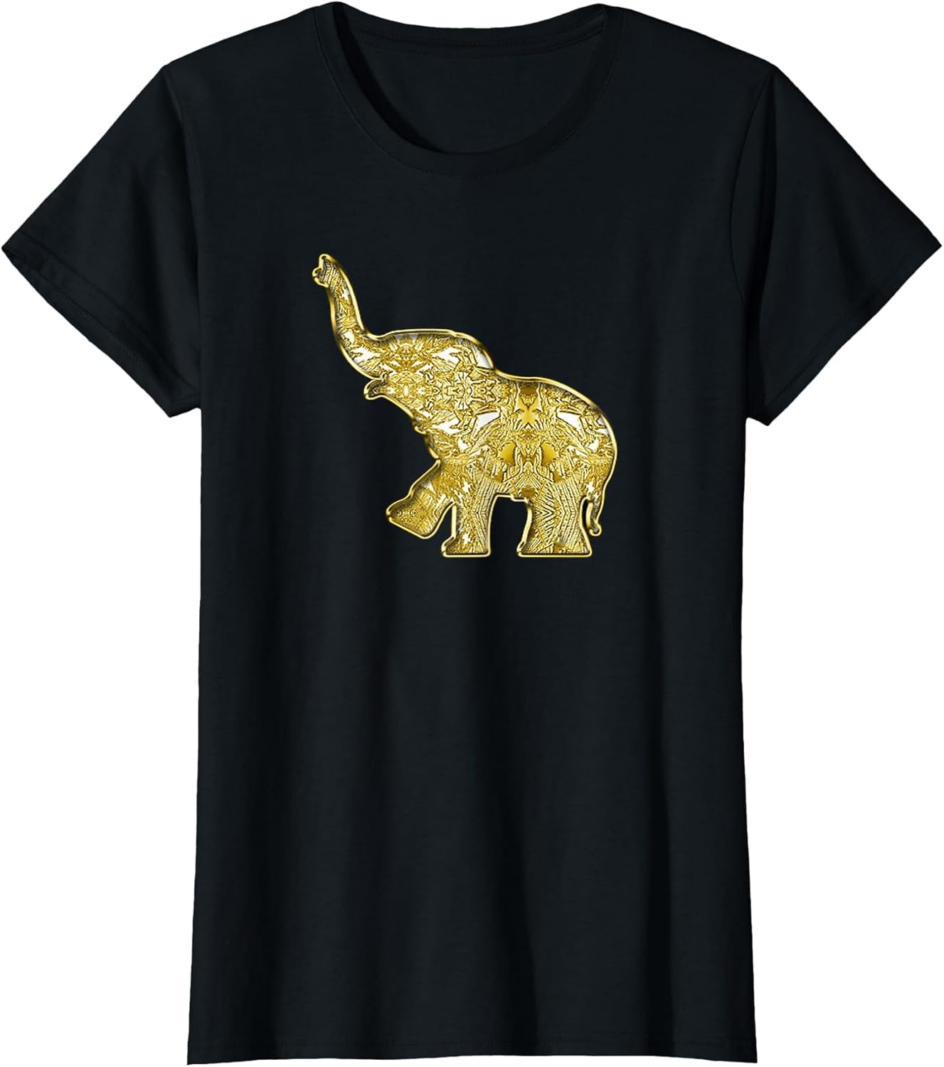 Cute Baby Elephant T Shirt - Gold Elephant - Gold 13