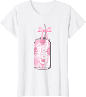 Coca-Cola Pink Diet Coke With Straw & Bow Vintage