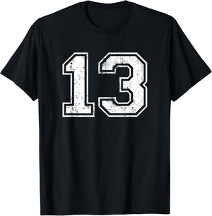 Number 13 Distressed Vintage Thirteen Sport Practice Team