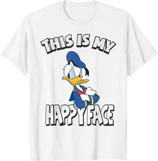 Disney Mickey and Friends Donald Duck Happy Face , Men, White, 4X-Large