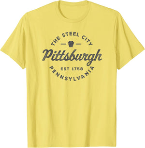 Vintage Pittsburgh Circle Logo Men Retro Throwback Souvenir
