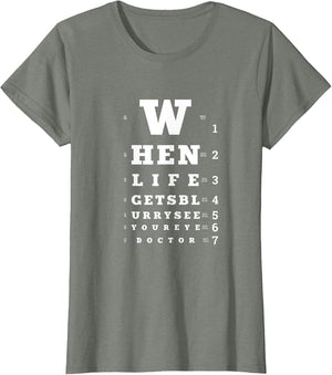 When Life Gets Blurry, Eye Doctor Snellen Chart Optometrist