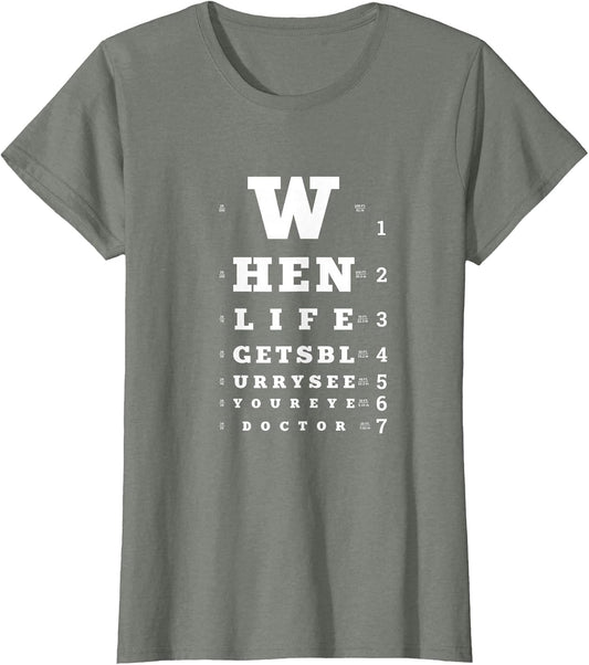 When Life Gets Blurry, Eye Doctor Snellen Chart Optometrist