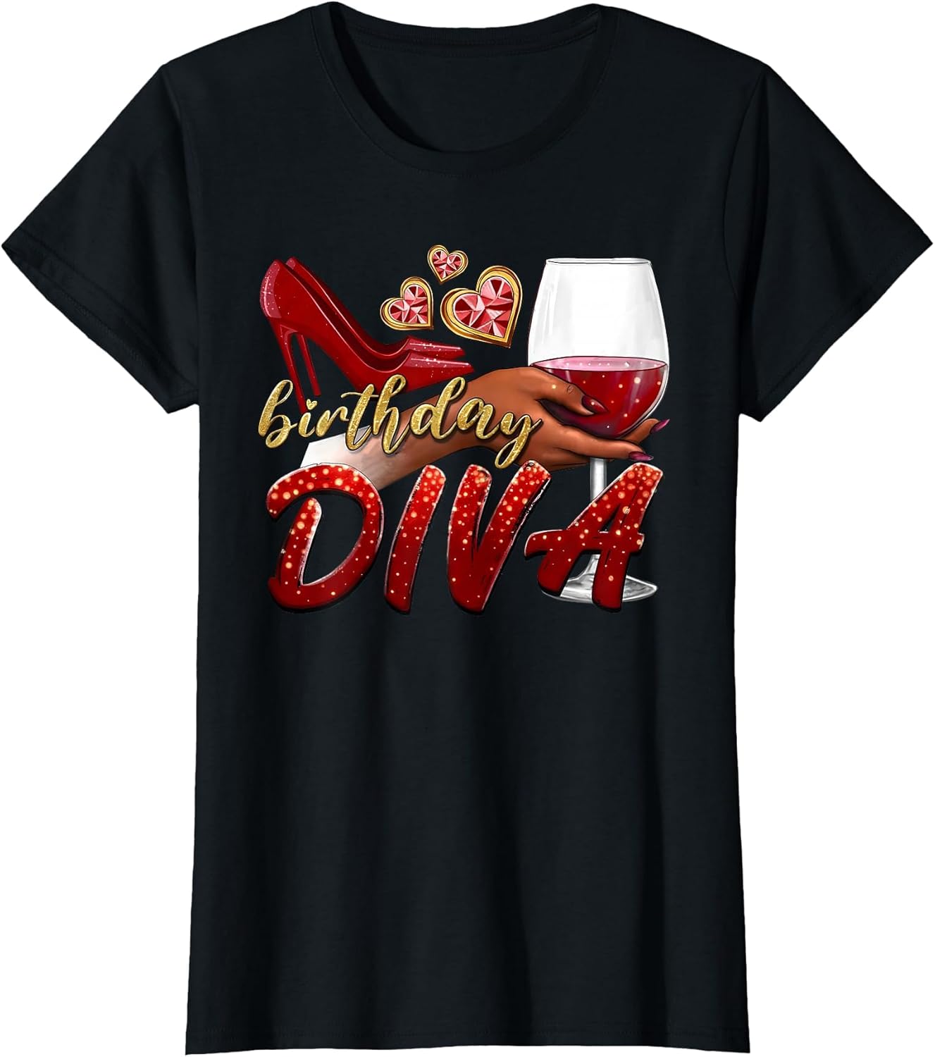 Funny Birthday Diva Happy Birthday Heels Shoes and Champagne