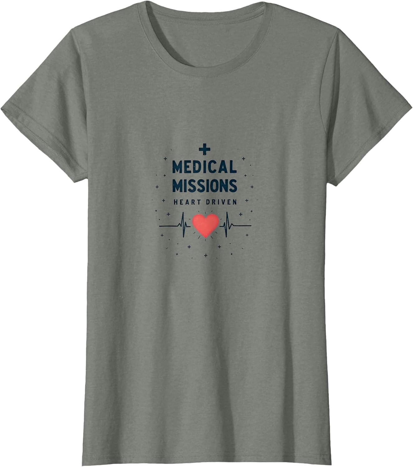 Medical Missions Heart Driven Nurse Design , Women, Olive Heather, Medium