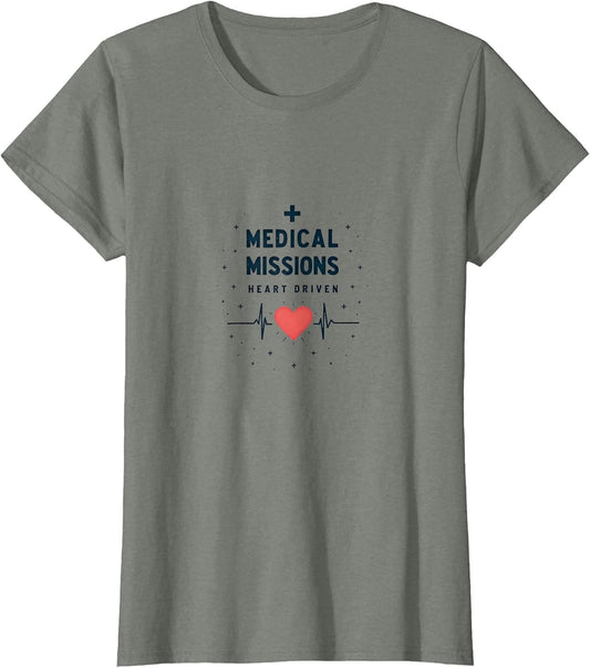 Medical Missions Heart Driven Nurse Design , Women, Olive Heather, Large