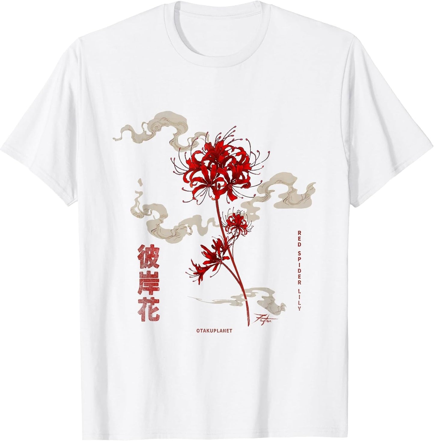Higanbana or Red Spider Lily in 90s Harajuku Aesthetic Style