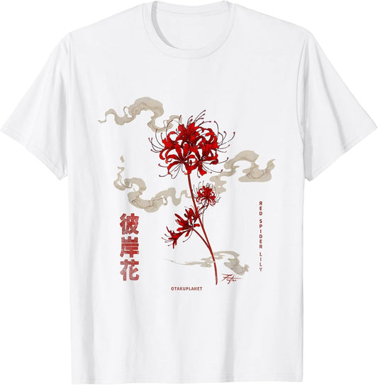Higanbana or Red Spider Lily in 90s Harajuku Aesthetic Style