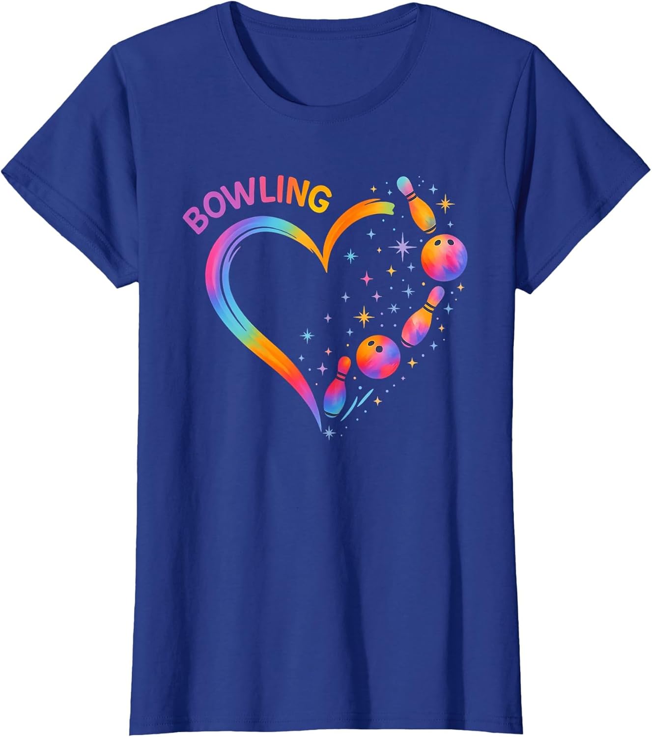 Bowling Heart Colorful Pin Lovers Bowler Bowling Women Girls