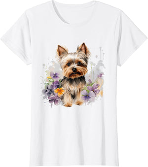 Yorkshire Terrier Mom Floral Yorkie Dog Lover Flowers Cute