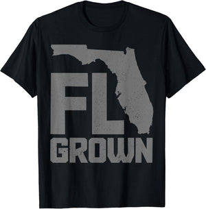 Florida FL Grown State Map Pride Vintage