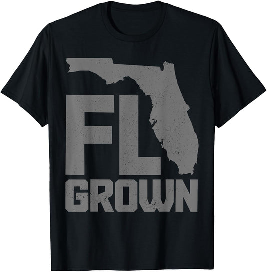 Florida FL Grown State Map Pride Vintage