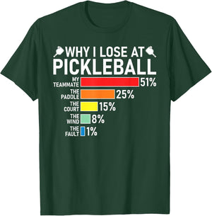 Why I Lose at Pickleball Funny Pickleball Player Humor Chart