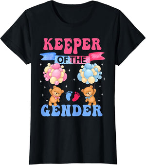 Keeper of The Gender Reveal Cute Bear Balloons Pink Or Blue