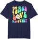 Groovy Peace Love Recovery Celebrate Sober I'm Clean AA NA , Men's Big and Tall, Navy Blue, 3X Tall